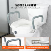 Bild in Galerie-Viewer laden, Amocart Raised Toilet Seat 5" Height Raised 350 lbs Weight Capacity for Round &amp;Elongated Toilet Twist Lock Installation Elderly

