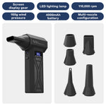 Powerful Air Blower 130000Rpm 4 Gear Adjustable Turbo Jet Blower With Led Light Battery Display Cordless Compressed Air Duster