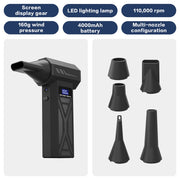 Load image into Gallery viewer, Powerful Air Blower 130000Rpm 4 Gear Adjustable Turbo Jet Blower With Led Light Battery Display Cordless Compressed Air Duster
