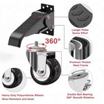 Amocart 165 lbs 2.5" Set of 4 Workbench Caster Wheels Side Mounted Retractable Stepdown Wheel 360° Swivel for Tables Equipment