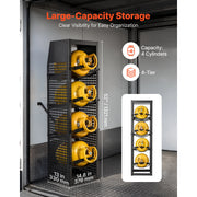 Load image into Gallery viewer, SucceBuy 14.8 x 13 x 52 inches Refrigerant Tank Rack 4 Tiers for 4 Cylinder with Top Storage Shelf for Cargo Van Storing Oxygen - AMOCART
