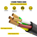 Amocart 25FT 36FT 50FT 50Amp RV Extension Cord N14-50 Plug Copper Wire Power Supply Cable for Trailer Motorhome Camper Use