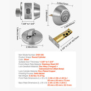 Bild in Galerie-Viewer laden, Amocart Deadbolt Lock Square Single Cylinder Dead Bolt Keyed Fits Standard Size Interior Exterior Doors Full Metal 3 Keys
