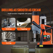 Bild in Galerie-Viewer laden, SucceBuy 1300W/1400W Magnetic Drill Press 2" Electric Drilling Machine 1-Second Quick Release Power Drill
