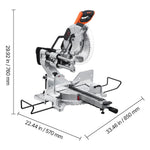 Amocart Sliding Compound Miter Saw 12-Inch Blade 15Amp Motor 60-Tooth Corded Double Bevel Sliding Miter Saw LED Alignment