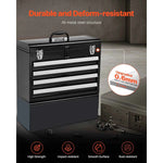 Amocart 20.5in Metal Tool Box Portable 4-Drawers Tool Chest with Drawers Locking Multi-Function Tool Organizer for Workshop