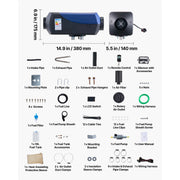 Bild in Galerie-Viewer laden, SucceBuy 8KW Diesel Heater DC 12V/24V All in One Portable Diesel Air Heater Car Heater with LCD Display Low Noise ,for Vans RVs
