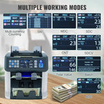 Amocart 1200 Pcs/Min Money Counter Business Cash Register Bills Counterfeit Detector 2 CIS/UV/MG/IR/DD/SN Function Bank Store