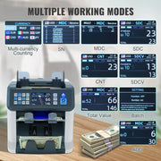 Load image into Gallery viewer, SucceBuy 1200 Pcs/Min Money Counter Business Cash Register Bills Counterfeit Detector 2 CIS/UV/MG/IR/DD/SN Function Bank Store
