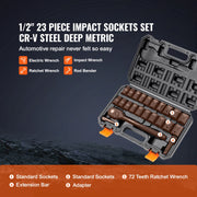 Bild in Galerie-Viewer laden, Amocart 1/2" 3/8" Drive Impact Socket Set 13/23/33/34/48/65/90PCs SAE Metric Cr-V/Cr-Mo Socket Set 6 Point Alloy Steel Repair
