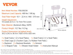 SucceBuy Tub Transfer Bench for Bathtub Shower Seats Lightweight Shower Bench with Non-Slip Bath Seats with Armrest and Backrest