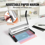Amocart Binding Machine Comb Binding Machine 21Holes Binding 450 Sheets Book Binder Machine with 100 PCS 3/8'' Comb Binding Spines