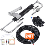 Load image into Gallery viewer, SucceBuy Hydraulic Outboard Steering Kit 90HP/150HP/300HP &amp; Helm Pump and 24FT/26Ft Hose for Single Station Single-Engine Boats

