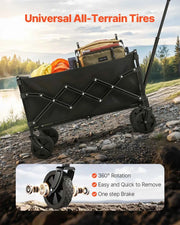 Load image into Gallery viewer, Amocart Collapsible Wagon Cart 225LBS Folding Wagon with All-Terrain Wheels with Adjustable Handle for Beach Grocery Garden
