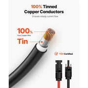 Load image into Gallery viewer, SucceBuy Solar Panel Extension Cable 20FT Black + 20FT Red / 30FT Black + 30FT Red / 50FT Black + 50FT Red / 100FT Black + 100FT Red 10AWG with Female &amp; Male Waterproof Connectors 6mm² PV Cable for Home Ship
