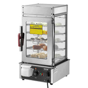 Load image into Gallery viewer, Amocart Commercial Food Warmer Display Food Steamer Bun Warmer Machine Temperature Control Stainless Steel Steamed Buns Warmer
