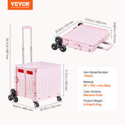 Load image into Gallery viewer, SucceBuy 150lbs Stair Climbing Cart Foldable Utility Hand Cart with Wheels Collapsible Crate Rolling Cart for Shopping Office - AMOCART
