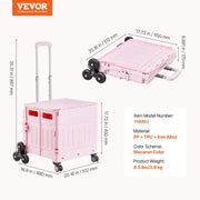 Load image into Gallery viewer, Amocart 150lbs Stair Climbing Cart Foldable Utility Hand Cart with Wheels Collapsible Crate Rolling Cart for Shopping Office

