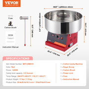 Load image into Gallery viewer, SucceBuy Electric Cotton Candy Machine Candy Floss Maker Commercial Cotton Candy Machine Stainless Steel Bowl and Sugar Scoop
