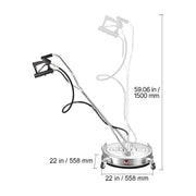 Load image into Gallery viewer, Amocart Pressure Washer Surface Cleaner PE/Stainless Steel Pressure Washer Attachments with 4 Wheels for Concrete Patio Deck
