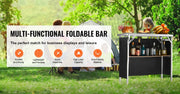Load image into Gallery viewer, Amocart Folding Portable Bar Table Tradeshow Podium Table for Party Picnic Exhibition Include Carrying Case Storage Shelf Skirt
