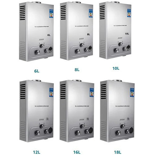 Liquefied Petroleum Gas Water Heater, LPG Instant Heating Type,  (6L-18L) with Digital Display, Shower Kit – Home Appliance for Hot Water
