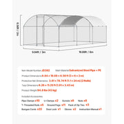 Load image into Gallery viewer, SucceBuy Metal Chicken Coop 9.8x13.1x6.5ft with Cover Doom Roof Hen House with Security Lock Outdoor Duck Rabbit Cage for Yard - AMOCART
