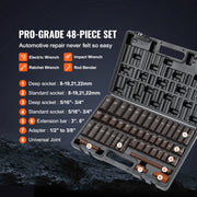 Bild in Galerie-Viewer laden, Amocart 1/2" 3/8" Drive Impact Socket Set 13/23/33/34/48/65/90PCs SAE Metric Cr-V/Cr-Mo Socket Set 6 Point Alloy Steel Repair
