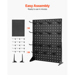 Amocart 1/2Sets Pegboard Display Stand 17x13in Tabletop Steel Peg Board Panel with 15 Hooks for Grocery Retail Jewelry Store