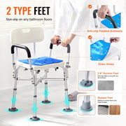 Load image into Gallery viewer, SucceBuy Shower Chair Adjustable Height Bench Bath Chair for Elderly Disabled Shower Chair for Inside Shower Bathtub 400/350lb - AMOCART
