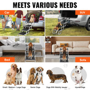 Bild in Galerie-Viewer laden, Amocart Dog Stair for Cars Wide Dog Car Steps Folding Portable Pet Steps Lightweight Aluminum for Car SUV and Truck 150 lbs
