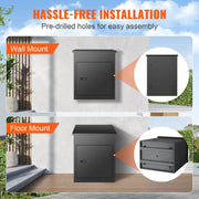 Bild in Galerie-Viewer laden, SucceBuy Package Delivery Boxes Galvanized Steel Wall Mount Waterproof Mailbox with Coded Lock Anti Theft Baffle for Curbside
