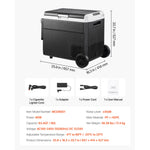 Amocart 12 Volt Car Refrigerator 60L/78L Car Fridge Portable Electric Cooler with Wheels and Handle for Outdoor Camping Travel