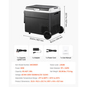 Bild in Galerie-Viewer laden, SucceBuy 12 Volt Car Refrigerator 60L/78L Car Fridge Portable Electric Cooler with Wheels and Handle for Outdoor Camping Travel
