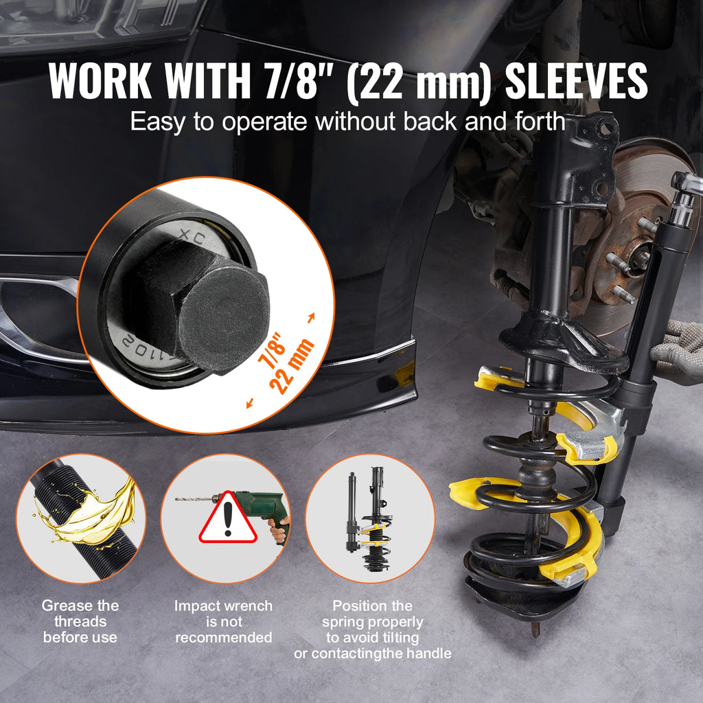 SucceBuy Strut Spring Compressor Macpherson Strut Spring Compressor Kit Interchangeable Fork Strut Coil Extractor Remover Tool