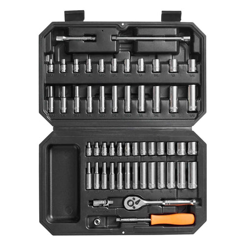 Amocart 6-Point Socket Opening 54 Pieces Tool Set SAE and Metric Standard Sockets with Storage Case for industrial or home use