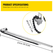 Load image into Gallery viewer, SucceBuy 24in Pipe Chain Wrench 6.7in Dia Capacity Carbon Steel Heavy Duty Manuel Strap Oil Fuel Filter Wrench Hand Removal Tool - AMOCART
