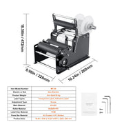 Load image into Gallery viewer, Amocart Manual Round Bottle Labeling Machine 15-20pcs/min Adjustable Labeler Bottles Diameter 0.78-4.72 in (with Pressing Bar)

