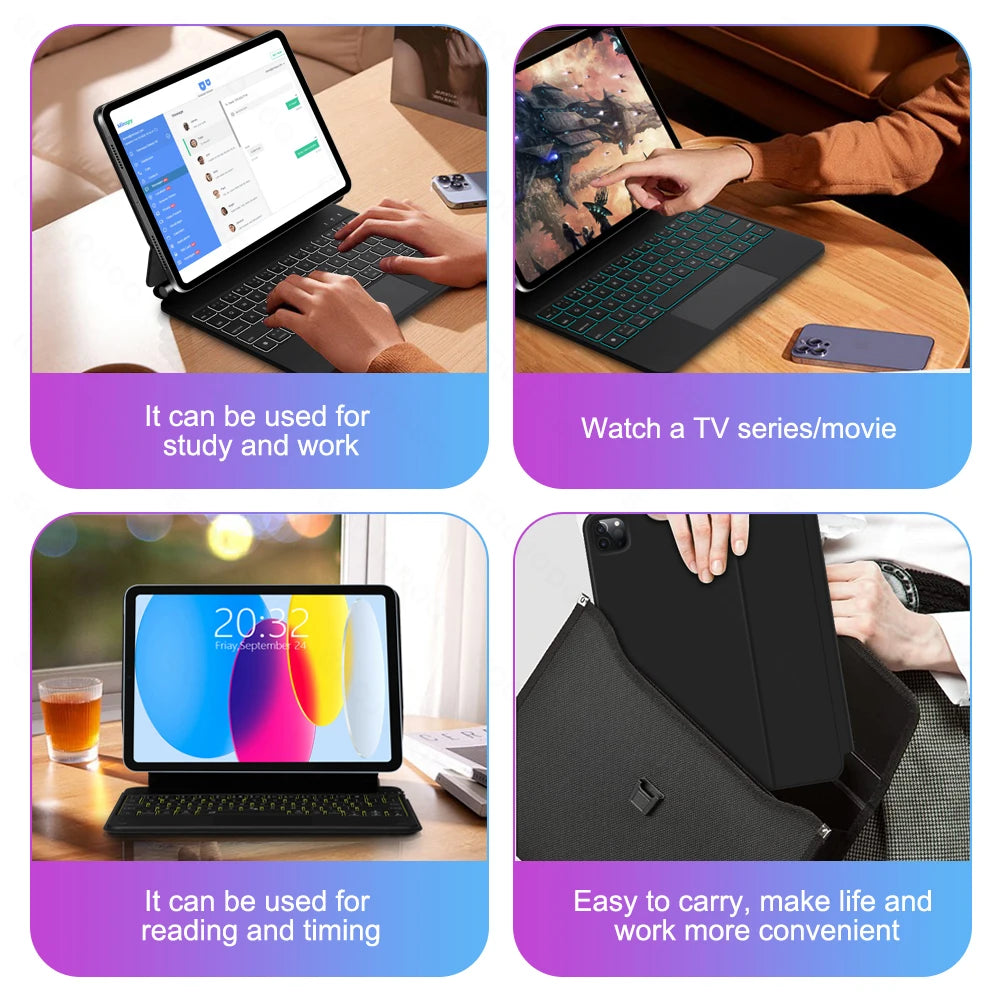 Magic Keyboard for iPad 10th 10.9 A16 11th Gen keyboard Case Multi-Touch trackpad with Backlight