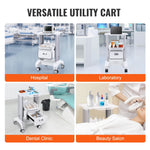 for Lab Clinic Hospital Salon Amocart 2/3/4/5 Tiers Lab Carts Lab Utility Cart Mobile Medical W/ ABS Material Rolling Cart