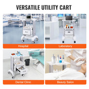 Bild in Galerie-Viewer laden, for Lab Clinic Hospital Salon SucceBuy 2/3/4/5 Tiers Lab Carts Lab Utility Cart Mobile Medical W/ ABS Material Rolling Cart
