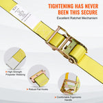SucceBuy 8pcs 4400Lbs Ratchet Tie Down Straps E-Track Heavy Duty Strap with Hook Loop for Moving Securing Cargo Lawn Equipment