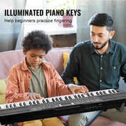 Bild in Galerie-Viewer laden, SucceBuy 61 Key Digital Keyboard Piano Electric Portable Piano 200 Tones 200 Rhythms or 600 Tones 500 Rhythms for Beginner Use
