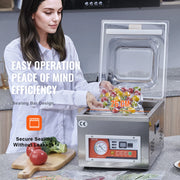 Bild in Galerie-Viewer laden, SucceBuy DZ-260A Chamber Vacuum Sealer with 15.7" Sealing Length Kitchen Vacuum Packing Machine for Home Foods Meats Marinades
