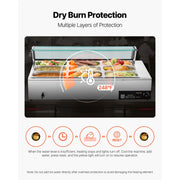 Load image into Gallery viewer, Amocart Commercial Food Warmer Electric Stainless Steel Steam Food Warmer Countertop Buffet Bain Marie with Soup for Catering
