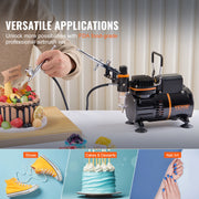 Load image into Gallery viewer, SucceBuy Airbrush Kit, Dual Fan Air Compressor Professional Airbrushing System Kit Airbrushes Mixing Wheel Cleaning Brush Set
