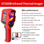 Load image into Gallery viewer, UNI-T UTI260B UTI260A Thermal Imaging Camera 256X192 Pixels Thermal Imager UTI260B+ PCB Circuit Floor Heating Tube Testing
