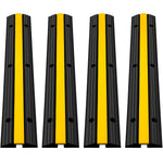 Amocart Modular Rubber Speed Bump 1 Channel Driveway Cable Protector Ramp Wire Cover Cord Guard for Parking Lot Warehouses Use