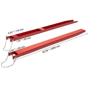 Load image into Gallery viewer, Amocart 1 Pair 72/82in Pallet Fork Extensions Sleeve Carbon Steel  with Pins Forklift Attachments for Warehouse Cargo Handling
