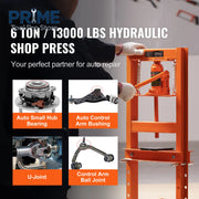 Load image into Gallery viewer, SucceBuy Hydraulic Shop Press 6T H-Frame Hydraulic Garage/Shop Floor Press  Press with Plates for Garage - AMOCART

